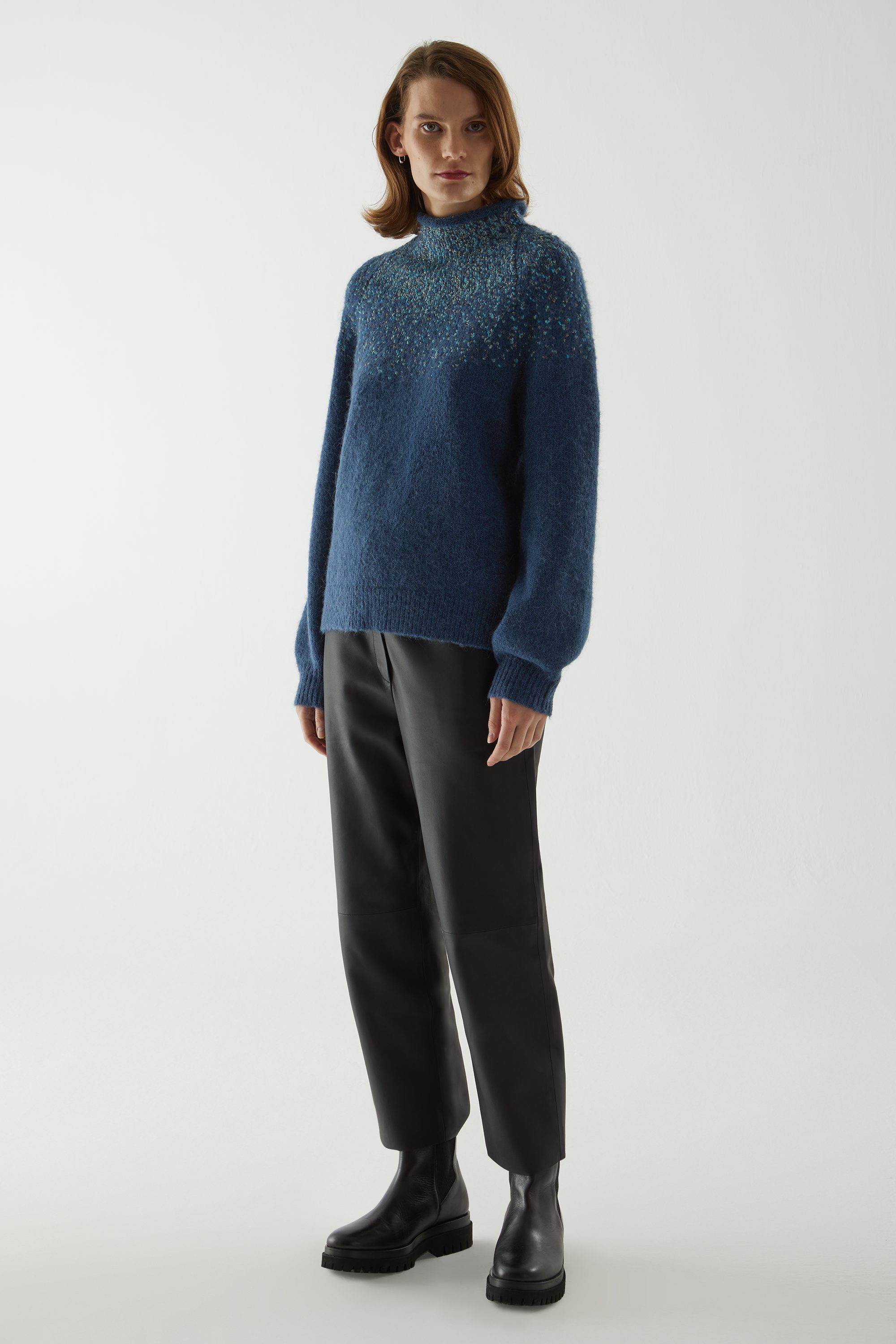 羊毛混纺费尔岛提花针织毛衣